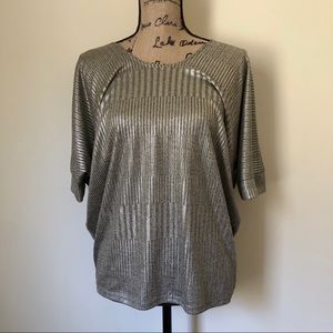 Kim & Cami dress top champagne metallic size L